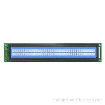 40 x 2 lines alphanumeric LCD modules with LED backlight, sized 182.0 x 33.5 x 11.0mm